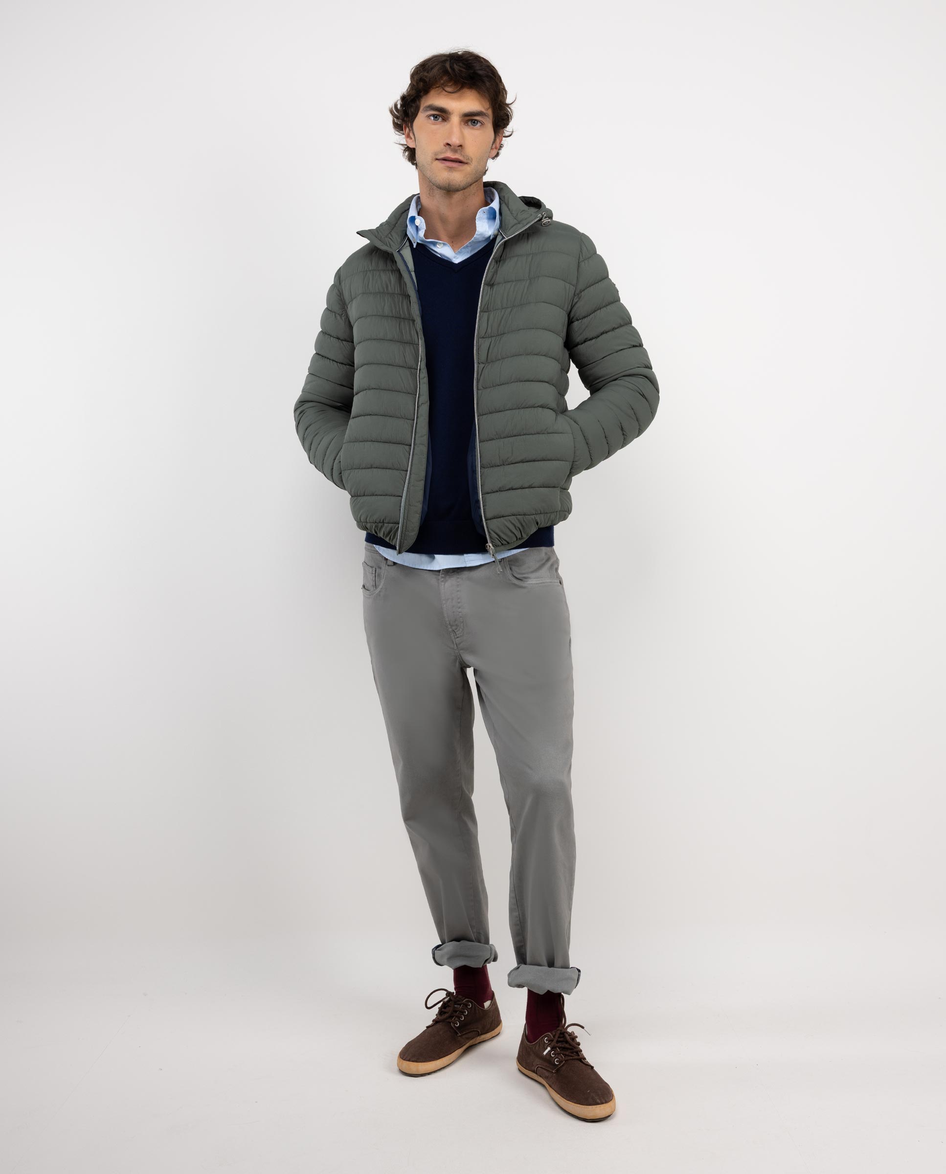 Chaqueta Acolchada Básica Verde