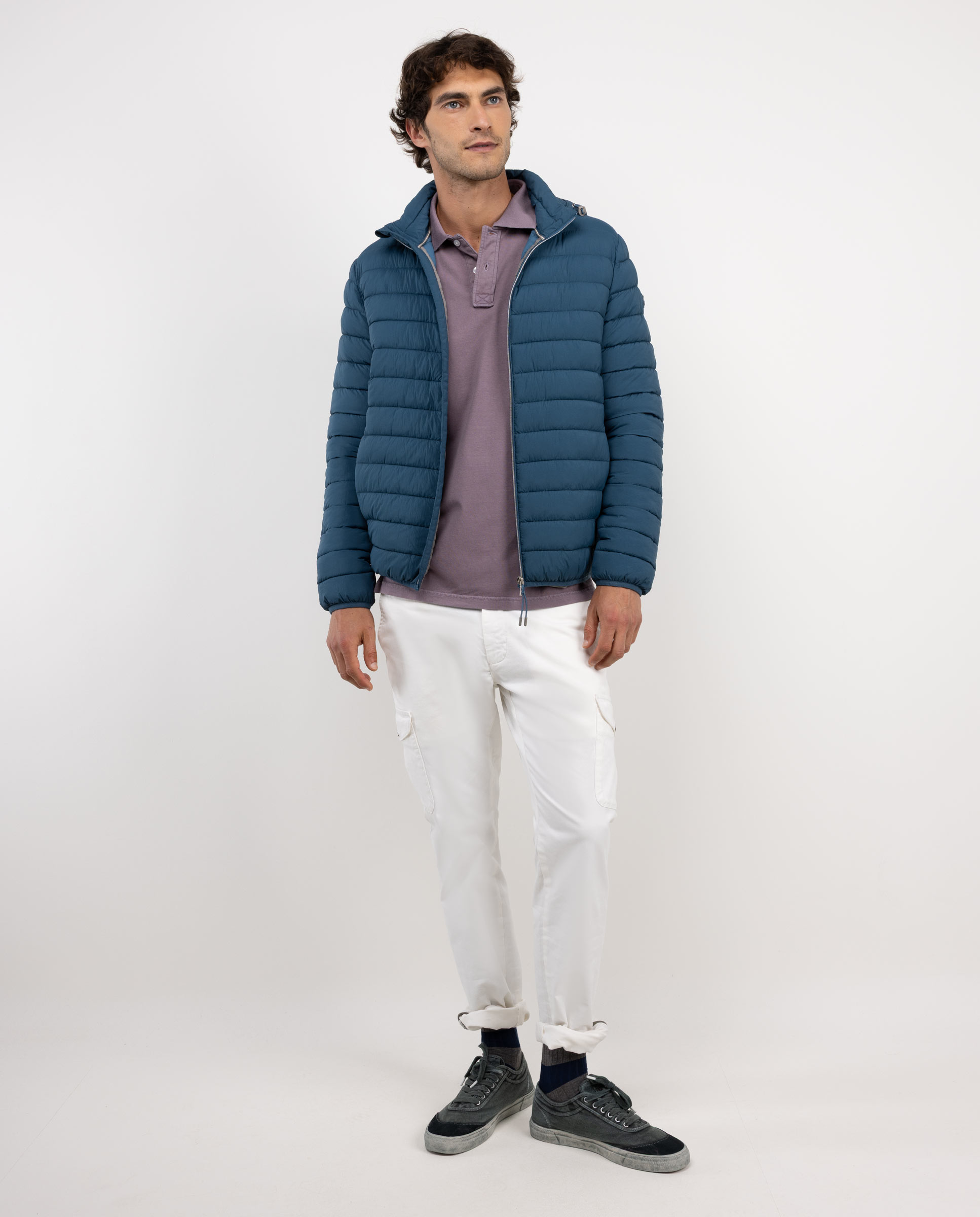 Chaqueta Acolchada Básica Azul