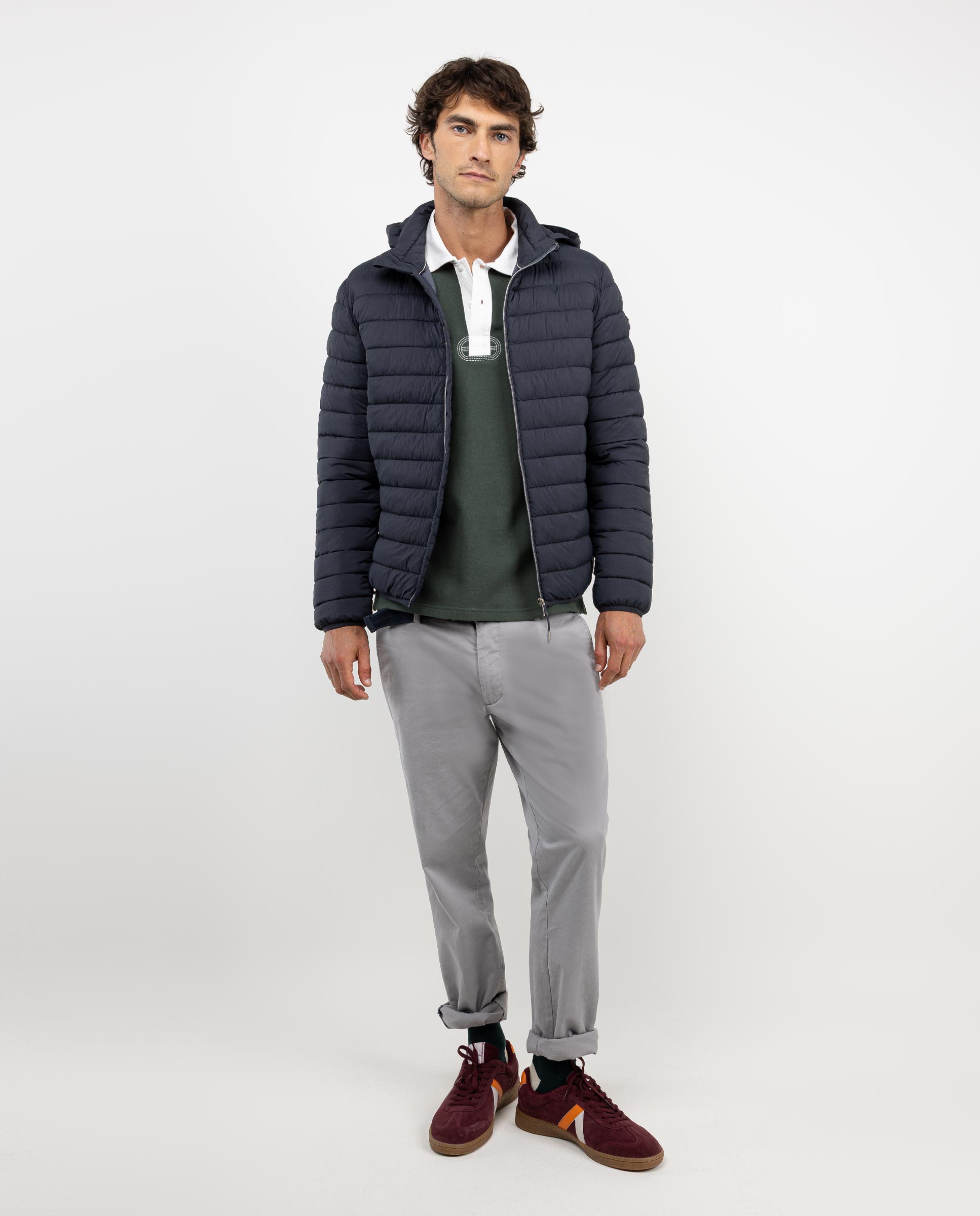 Chaqueta Acolchada Básica Gris