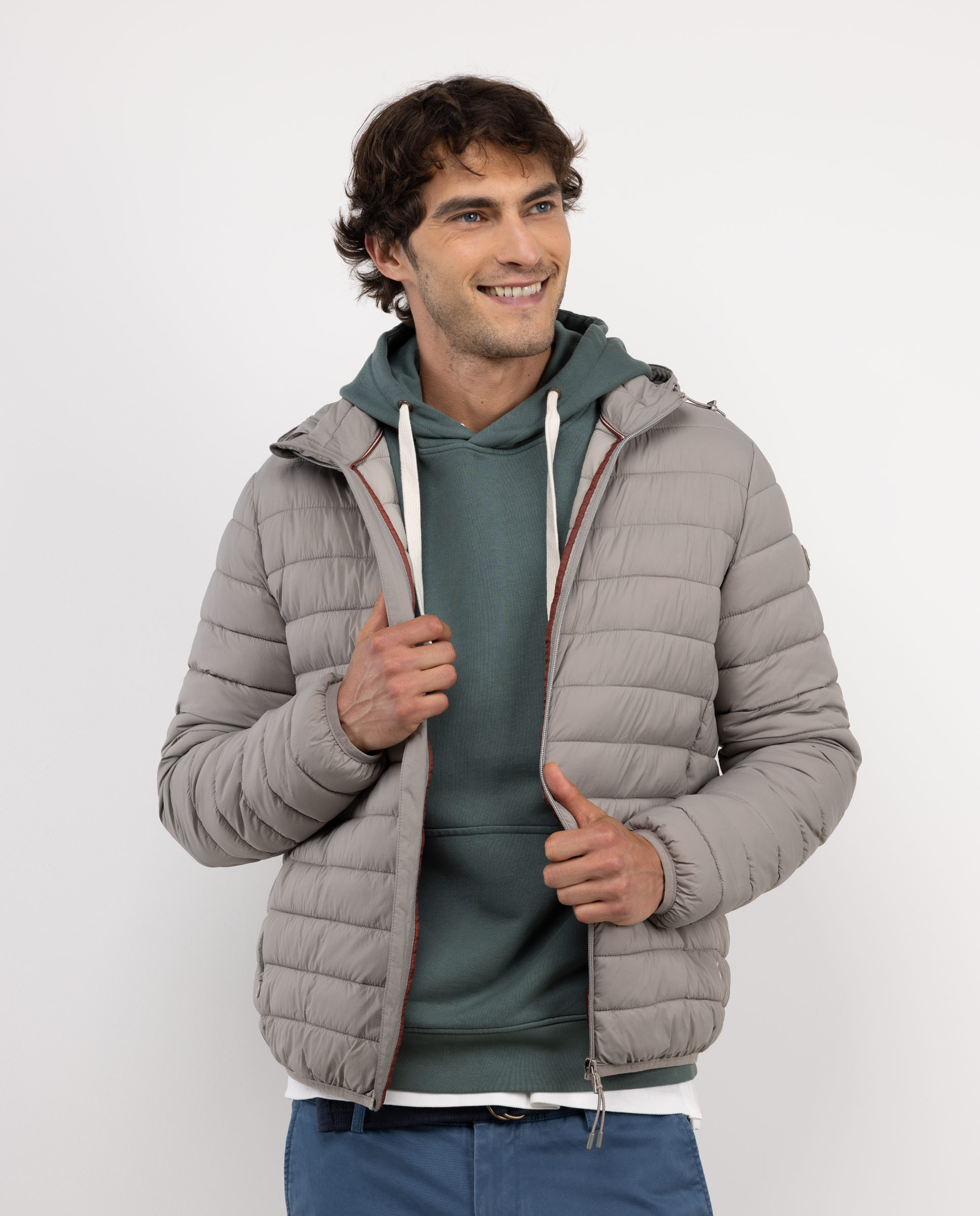 Chaqueta Acolchada Básica Beige