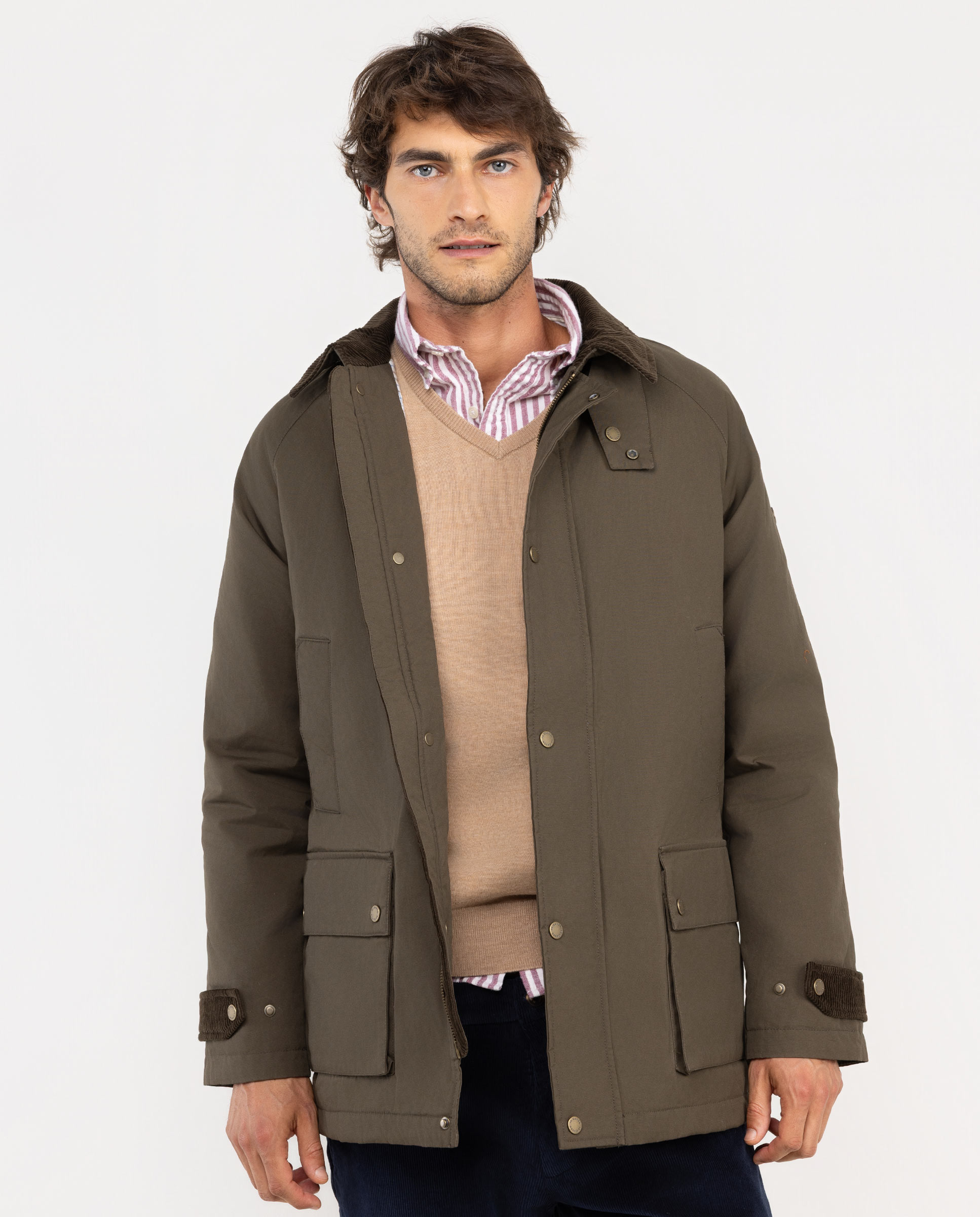 Green Corduroy Collar Jacket