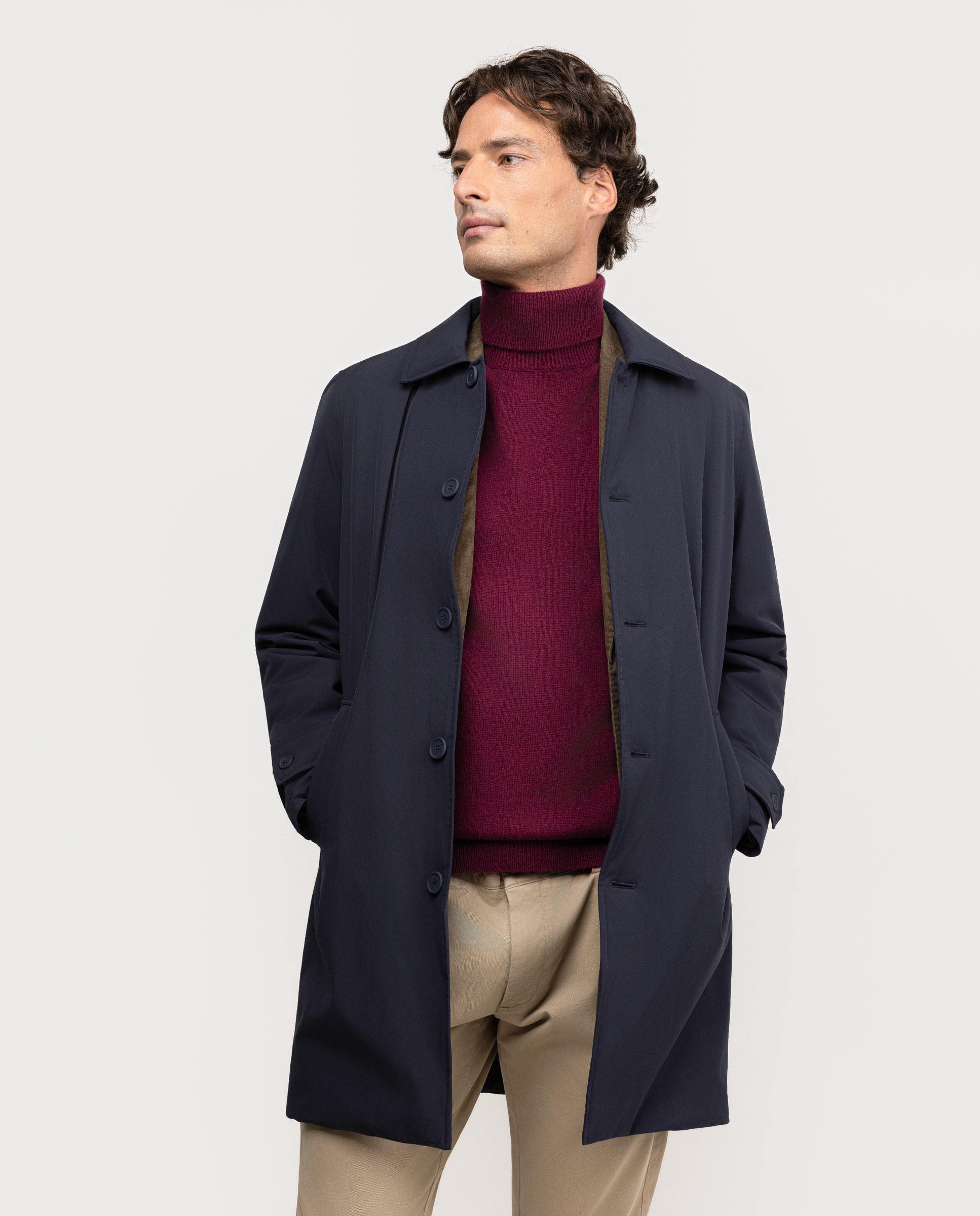 Abrigo Acolchado Largo Marino