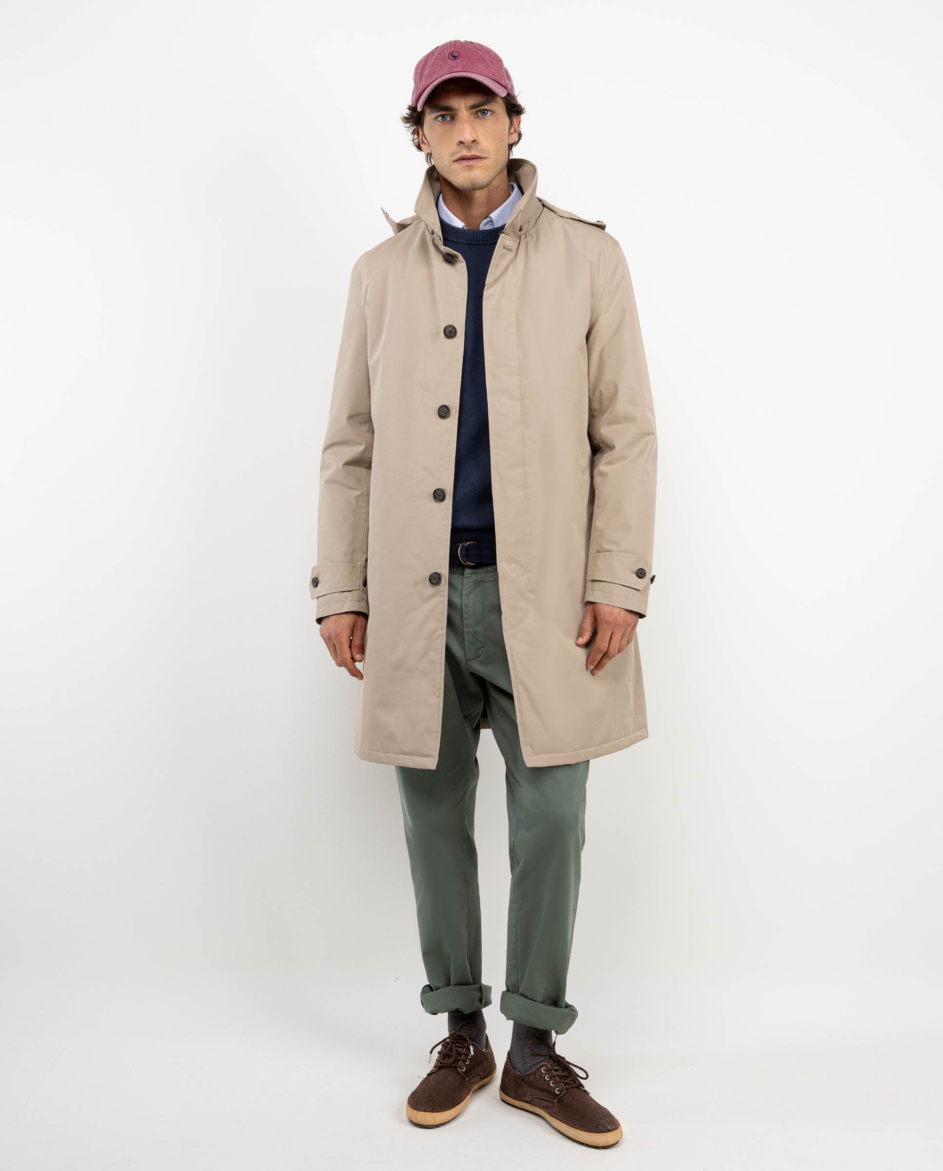 Beige Quilted Trench