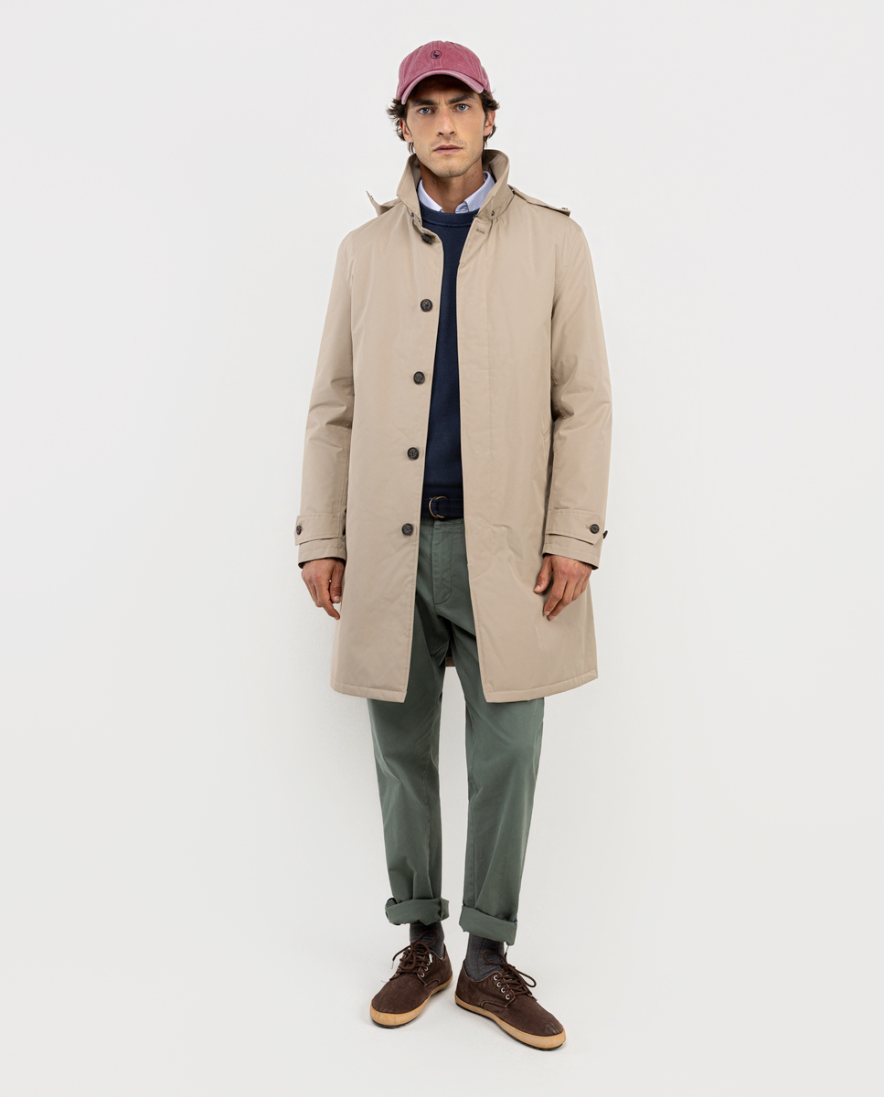 Beige Quilted Trench