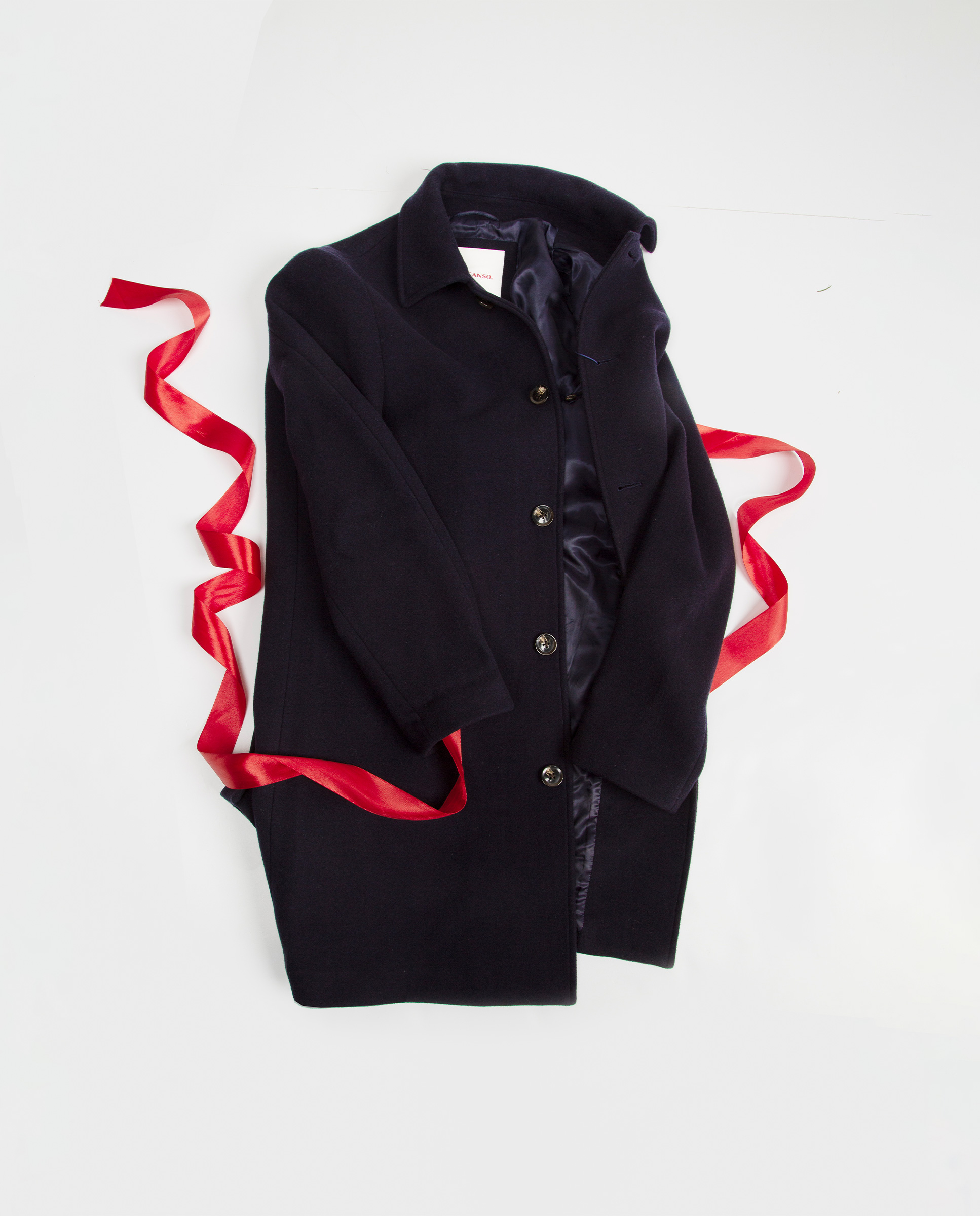 Navy Straight-Cut Coat