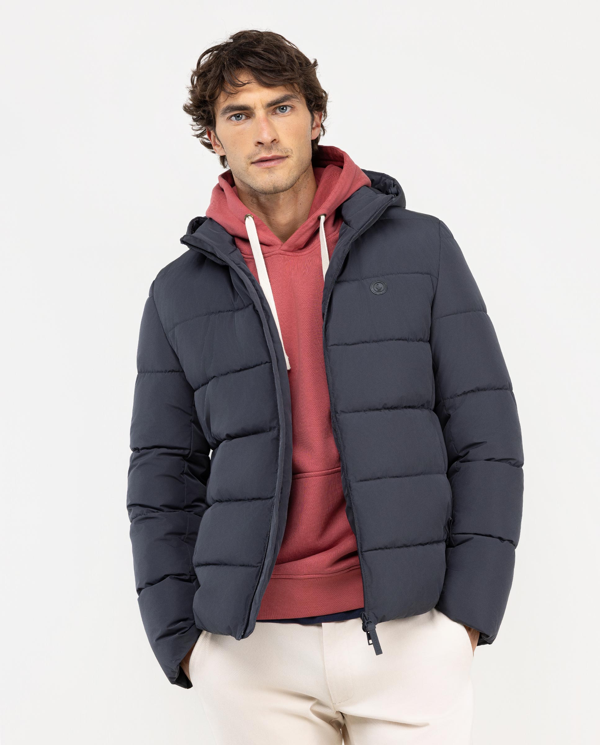 Short Quilted Navy Coat