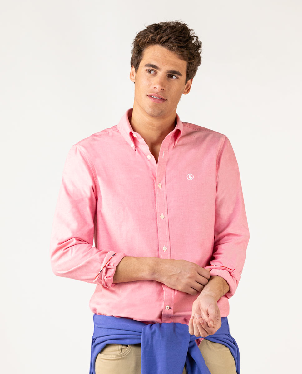 Plain Coral Oxford Shirt