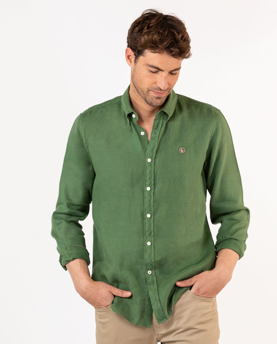 Green Linen Shirt