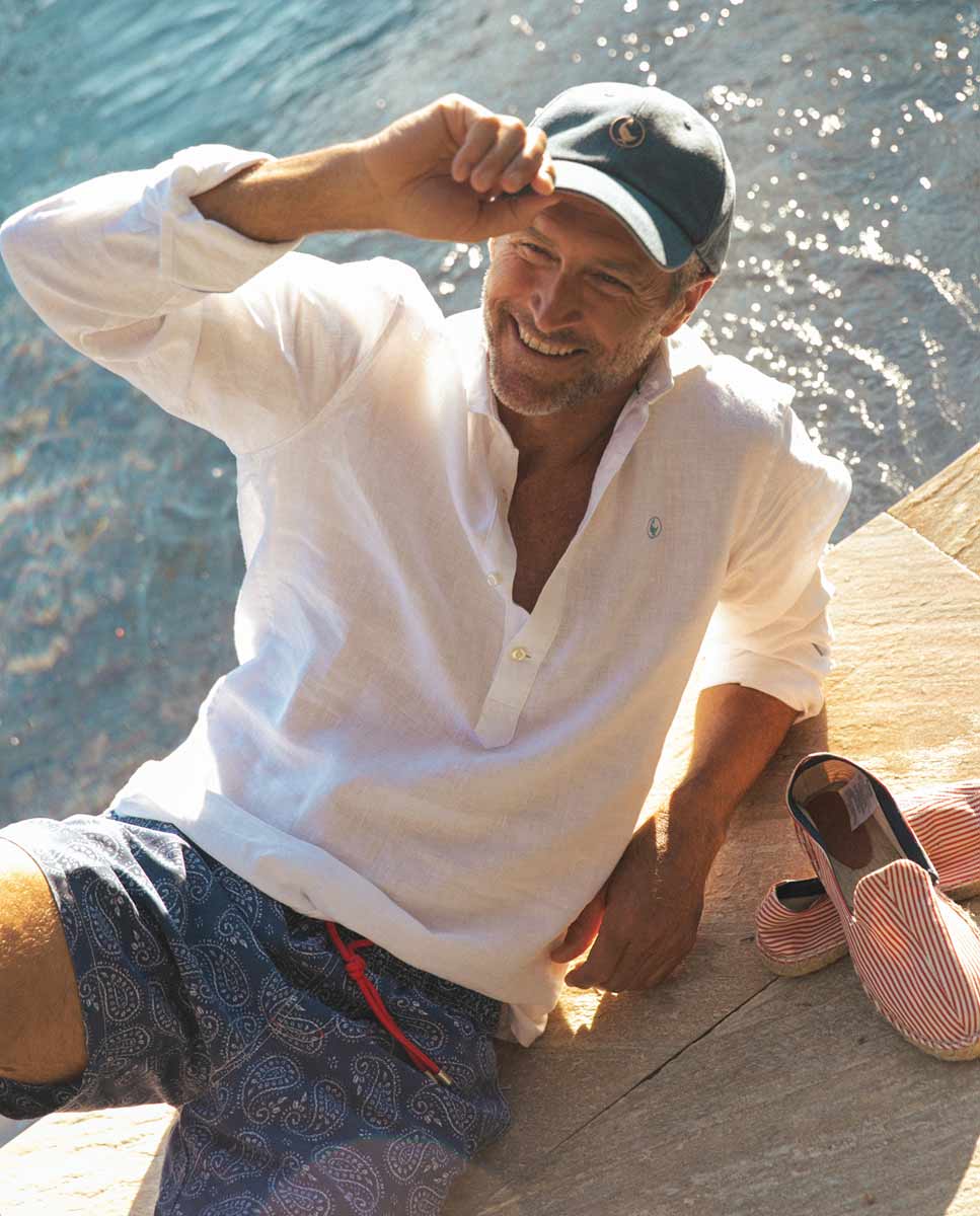 Plain White Linen Popover Shirt