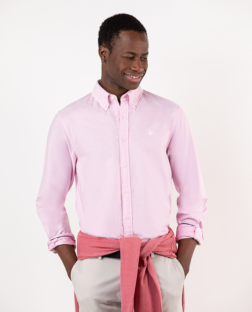 Camisa Lisa Oxford Rosa