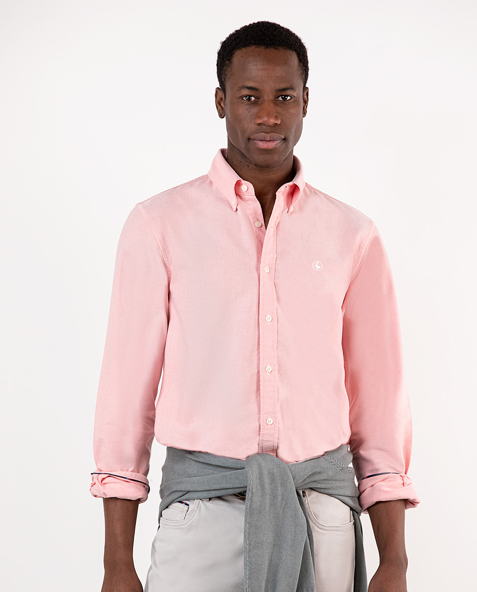 Camisa Lisa Oxford Coral