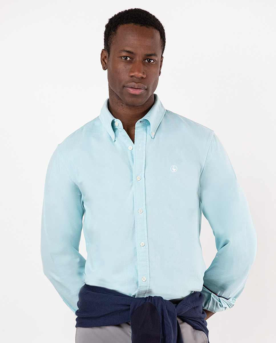 Camisa Lisa Oxford Aguamarina