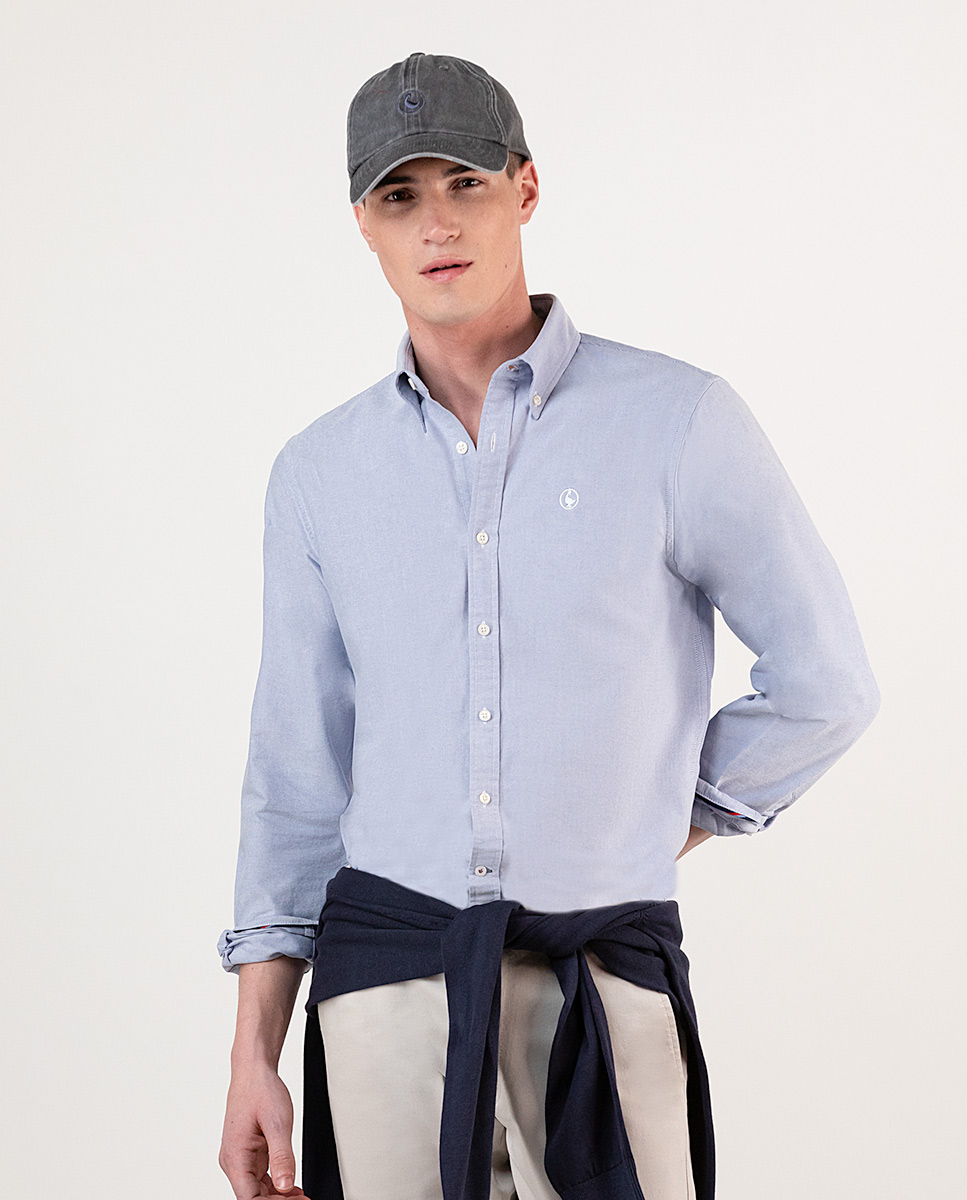 Camisa Lisa Oxford Marino