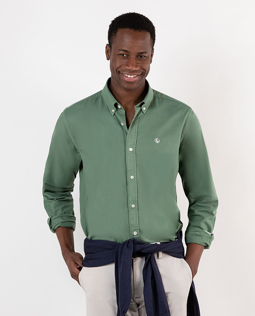 Camisa Garment Dyed Verde