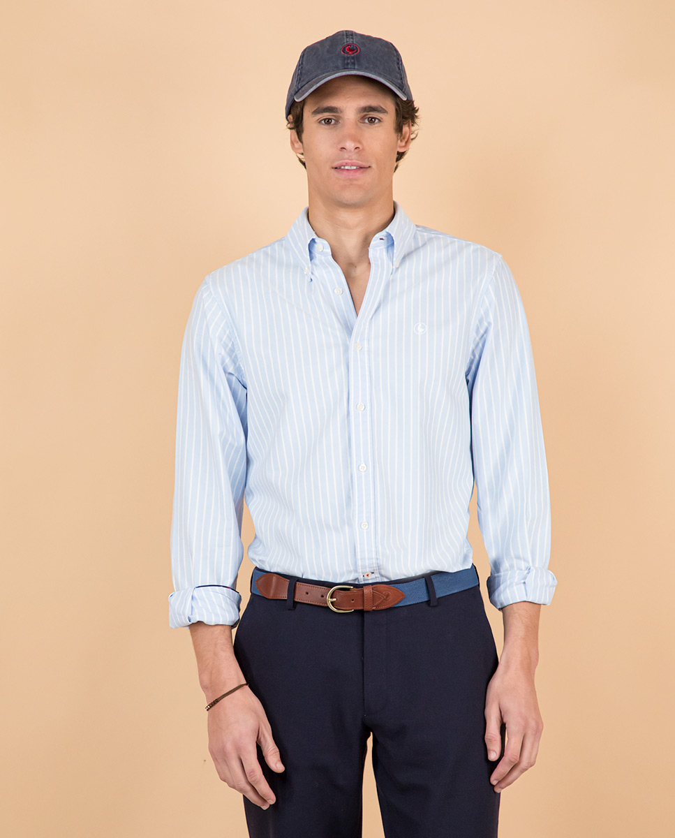 Light Blue Butcher Stripe Oxford Shirt