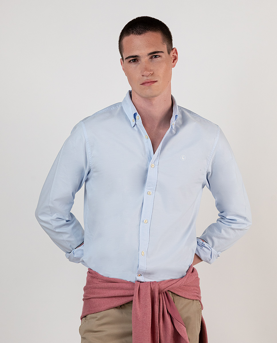 Washed Light Blue Oxford Shirt