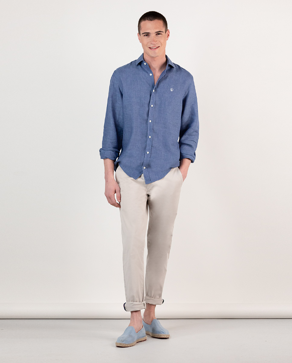 Navy Linen Shirt