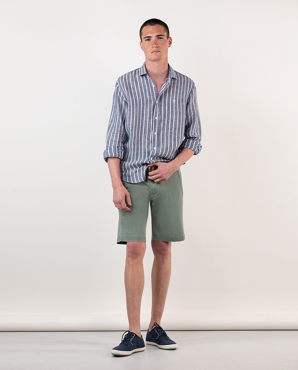 Camisa Lino Raya Marino