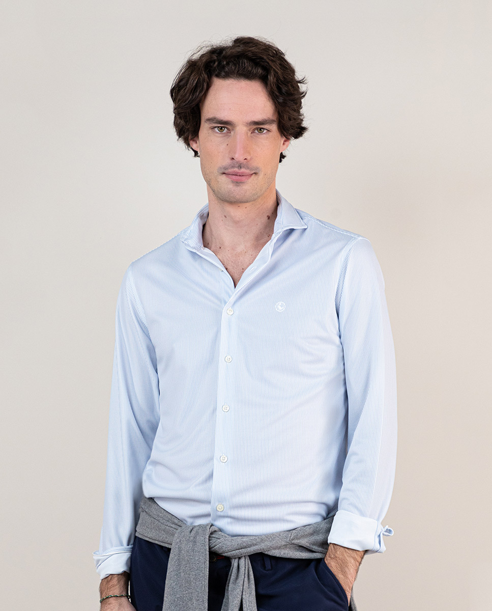 Light Blue Bengal Stripe Sepiia Shirt