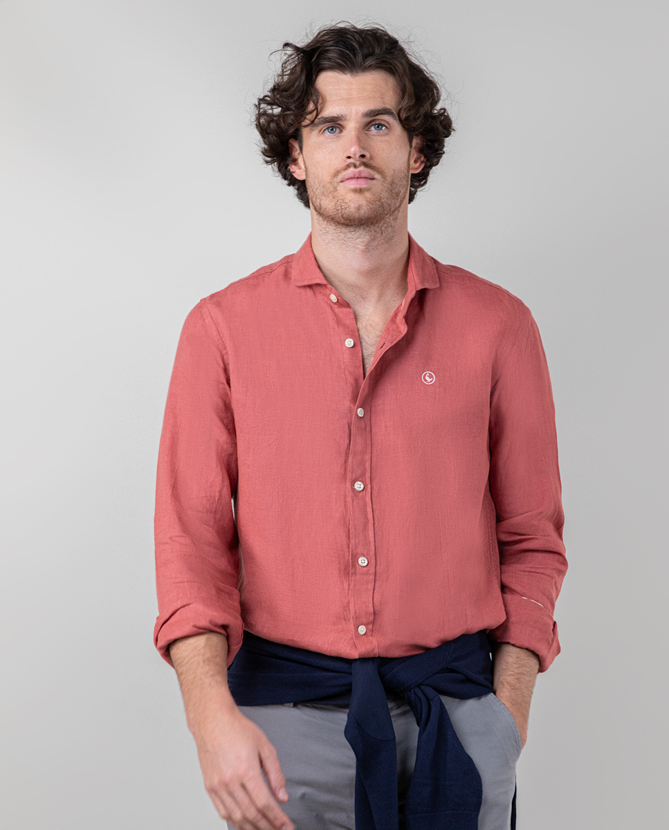 Geranium Garment Dyed Linen Shirt