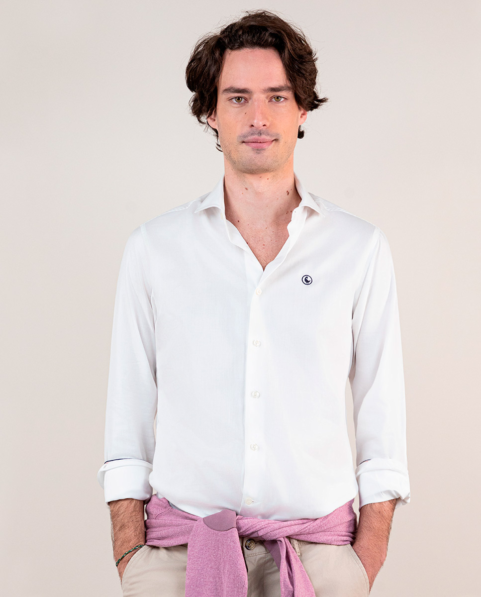 Stain-Resistant White Dress Shirt