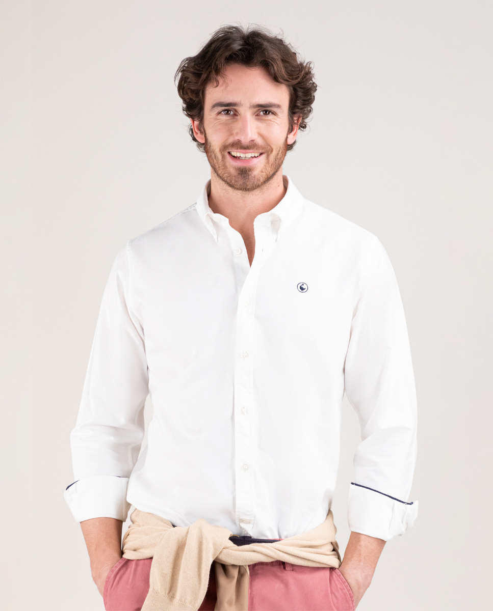 Camisa Algodón Garment Dyed Blanco