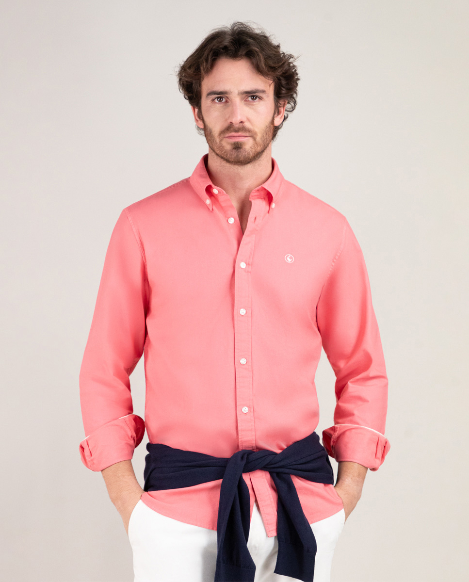 Camisa Algodón Garment Dyed Rojo