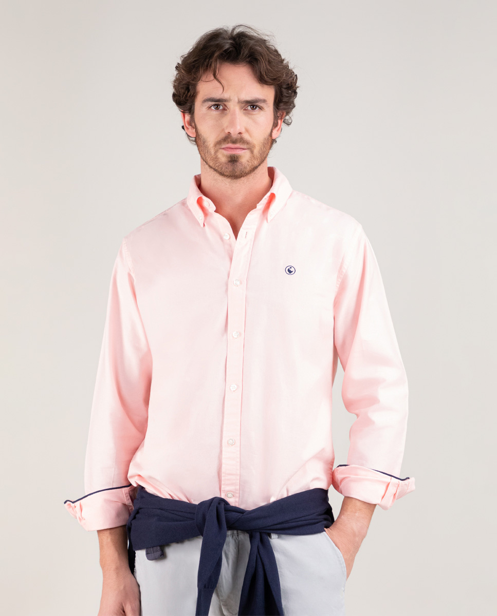 Camisa Algodón Garment Dyed Rosa