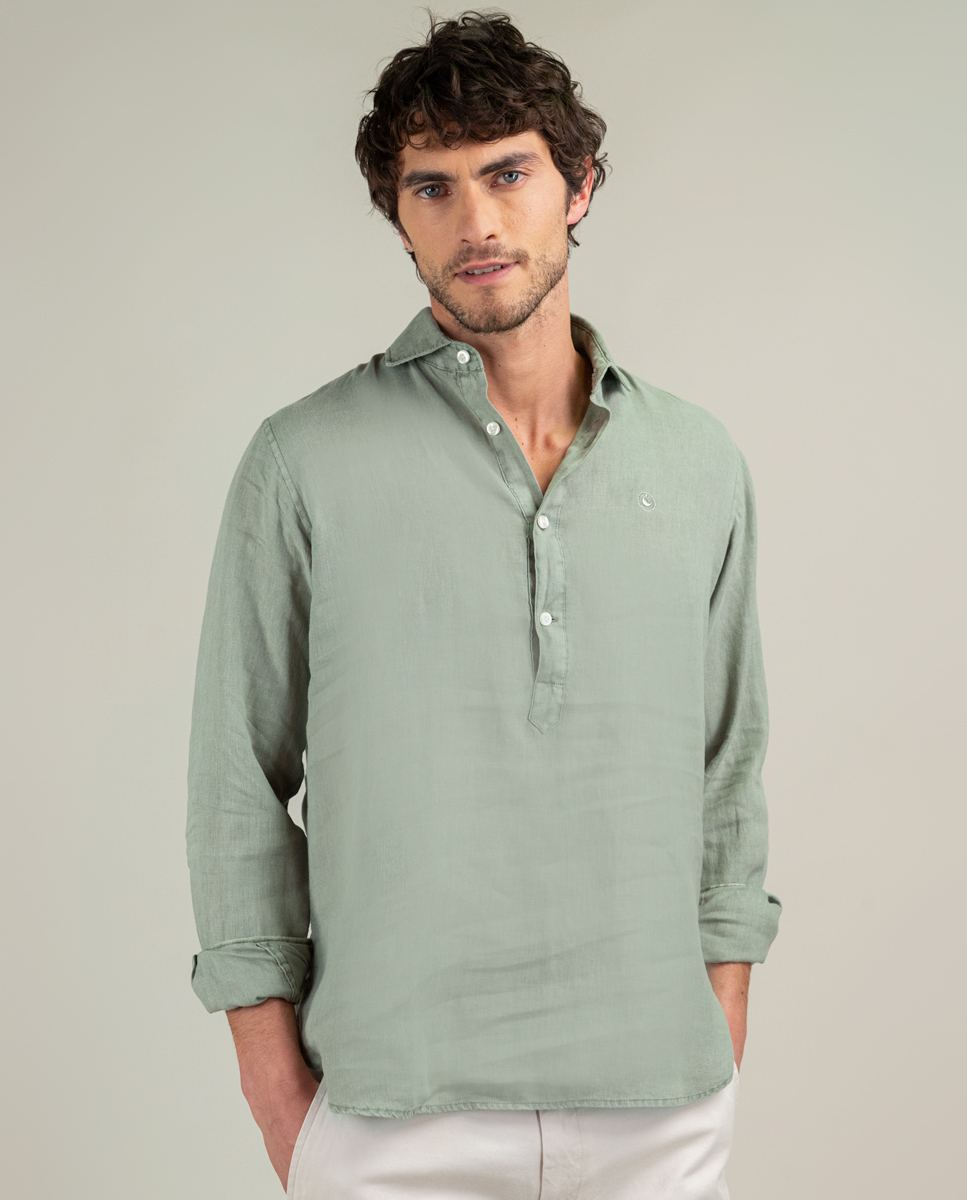 Camisa Polera Lino Verde