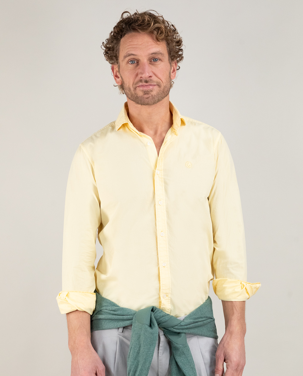 Camisa Popelín Garment Dyed Amarillo