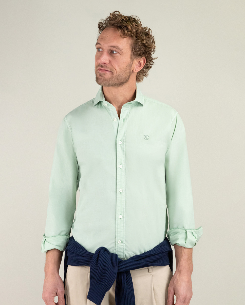 Camisa Popelín Garment Dyed Verde