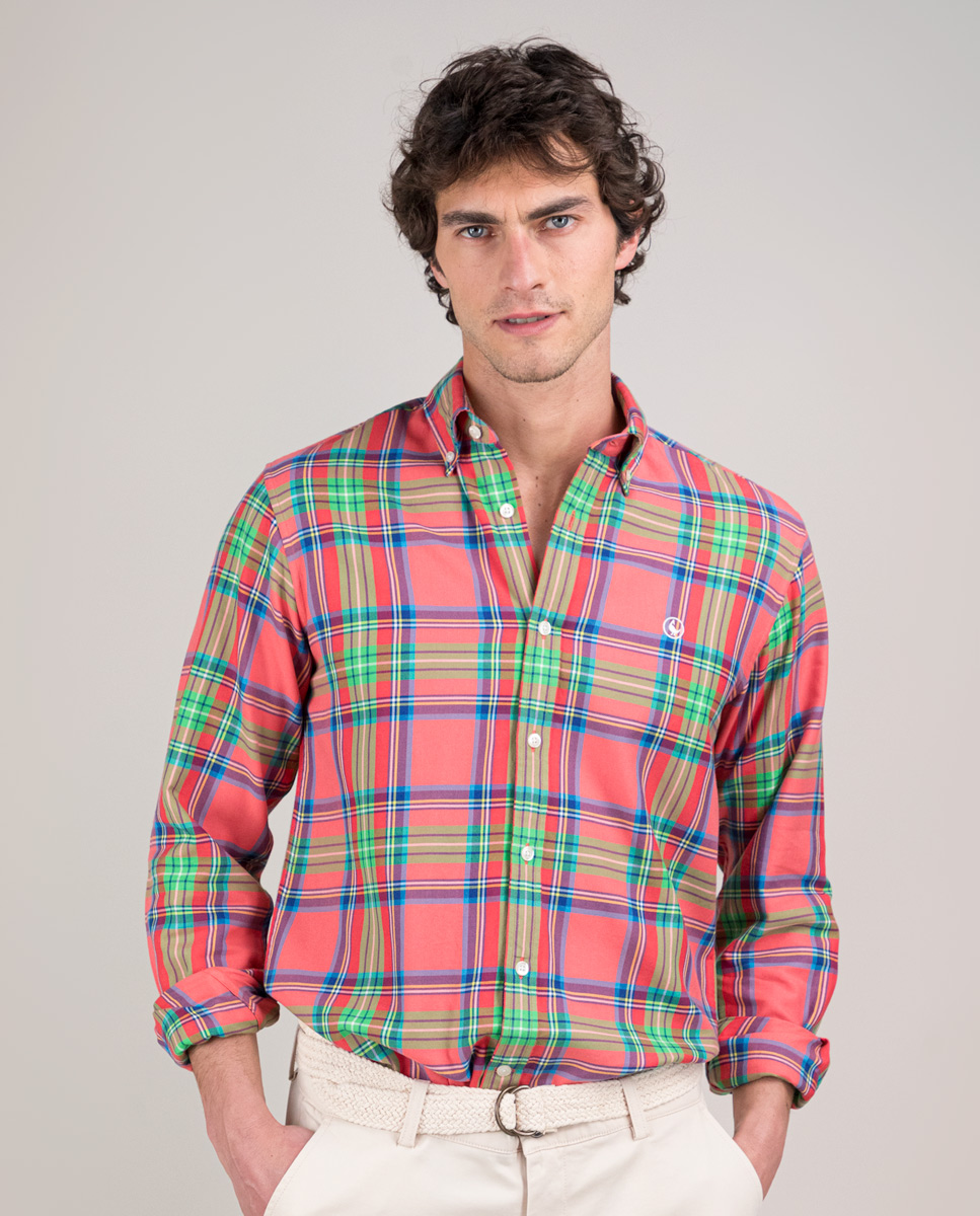 Camisa Tartán Coral