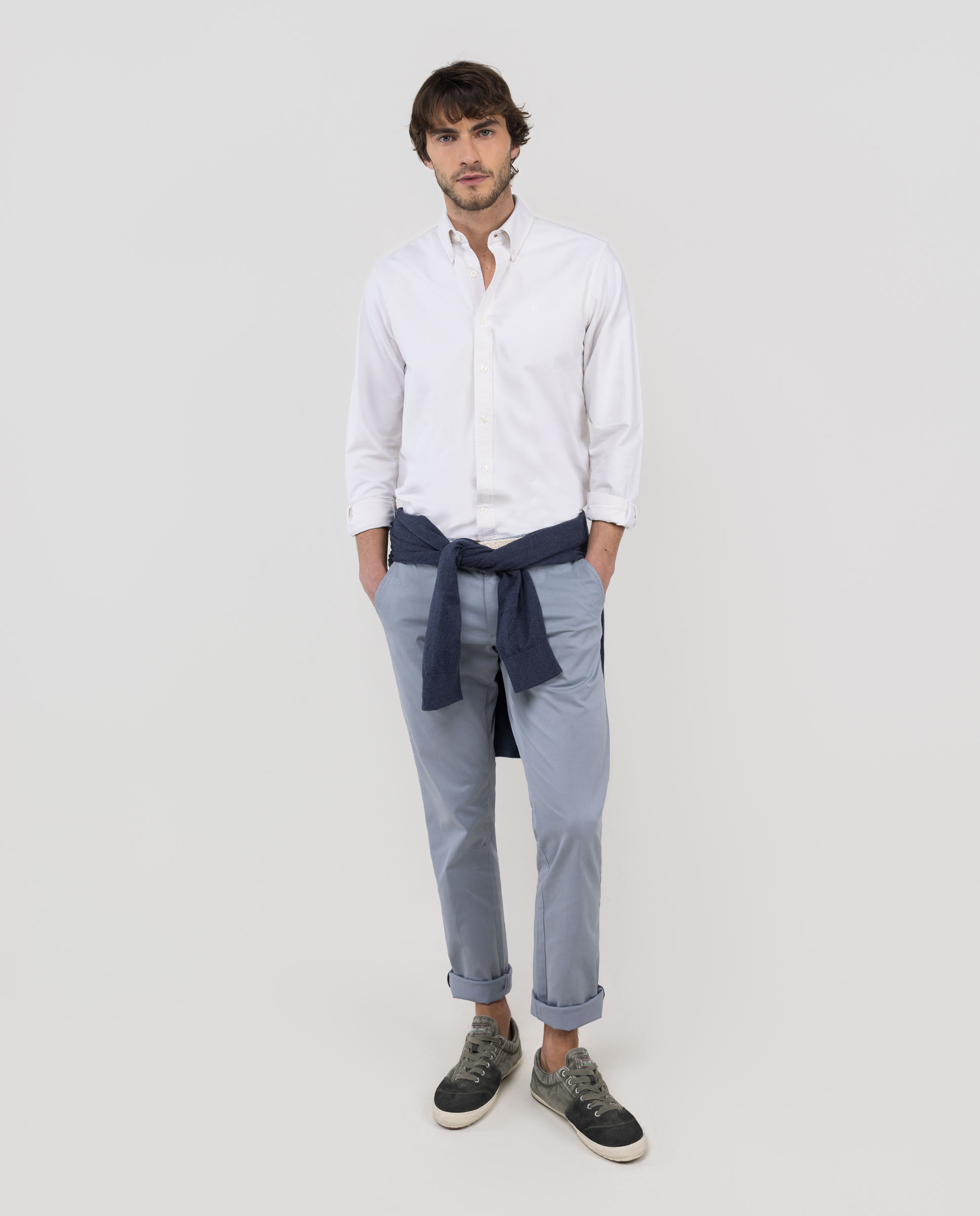 Beige Plain Oxford Shirt