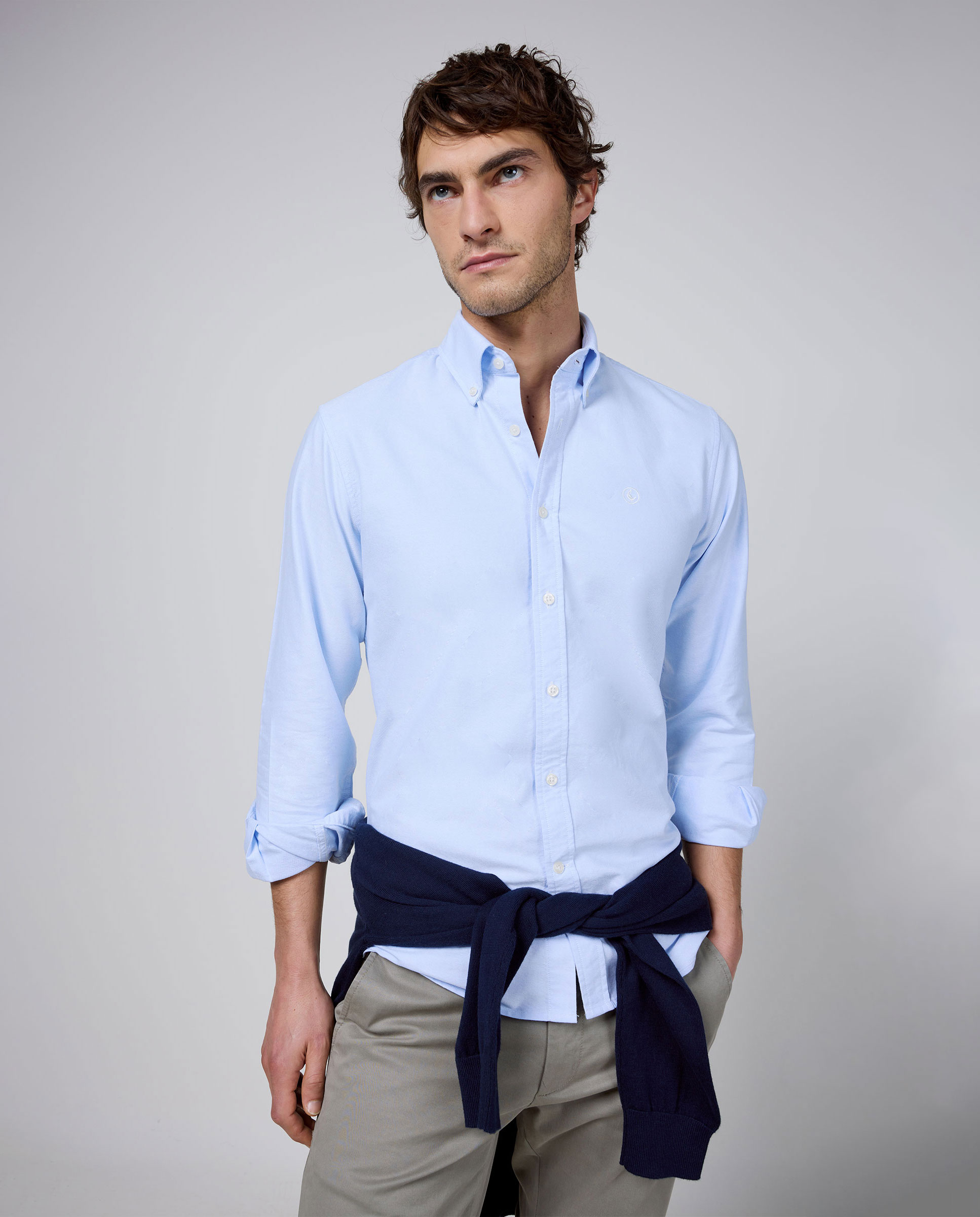 Light Blue Plain Oxford Shirt