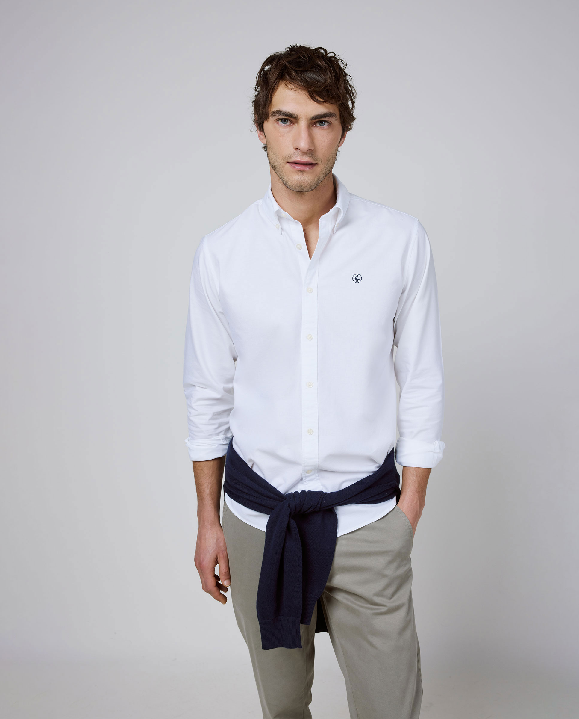 Camisa Algodón Garment Dyed Button Down Blanco