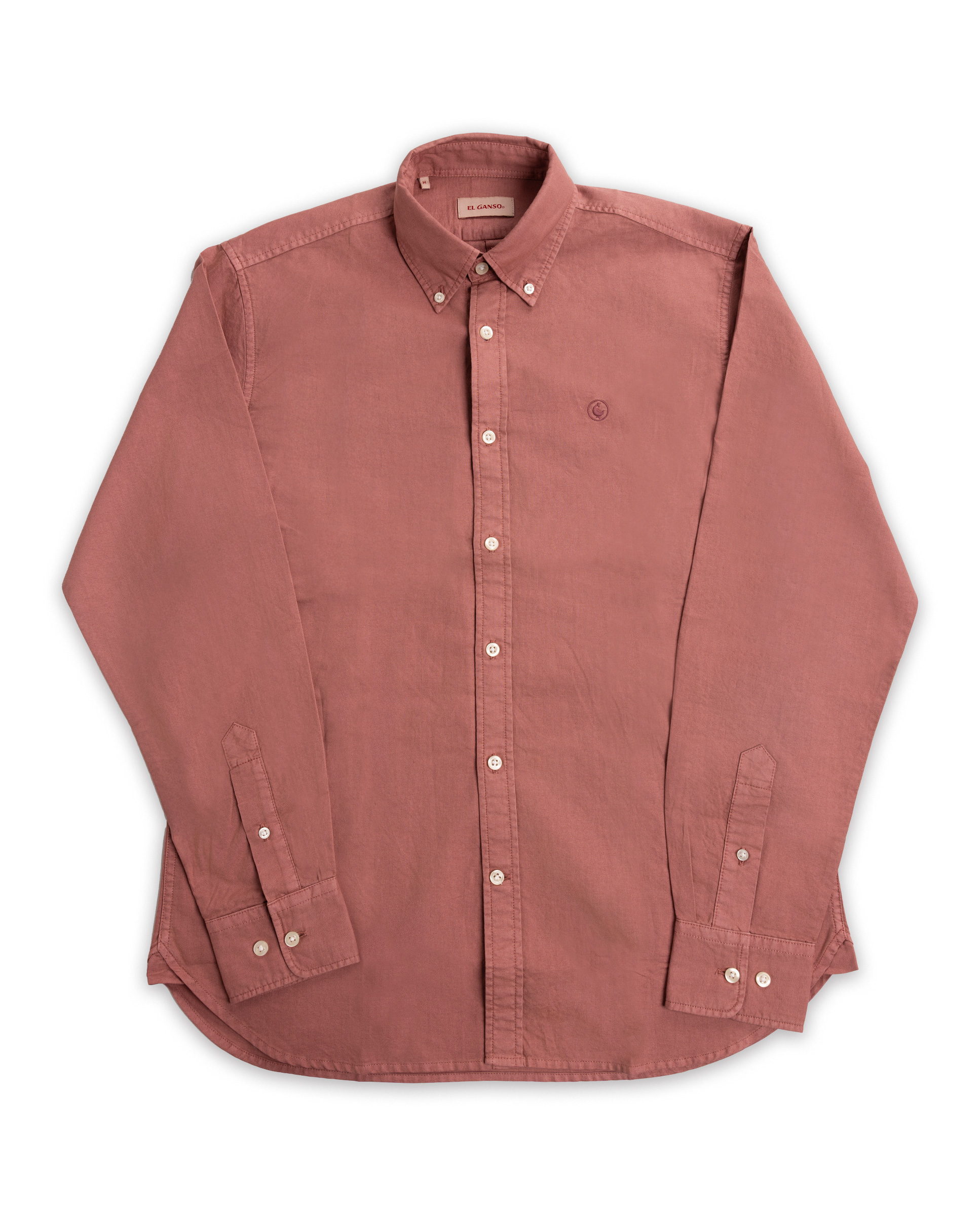 Red Cotton Shirt Garment Dyed Button Down