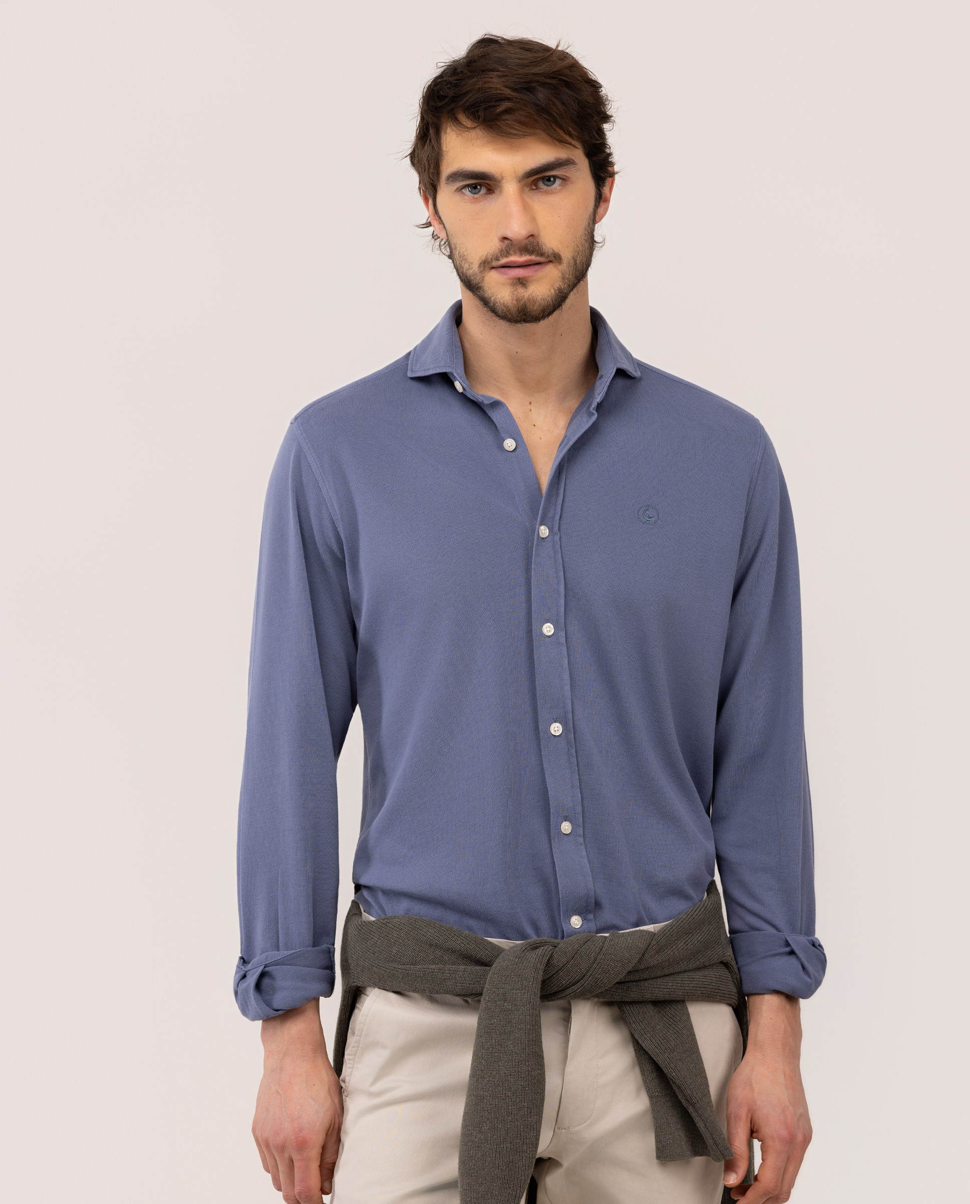 Camisa Piqué Marino