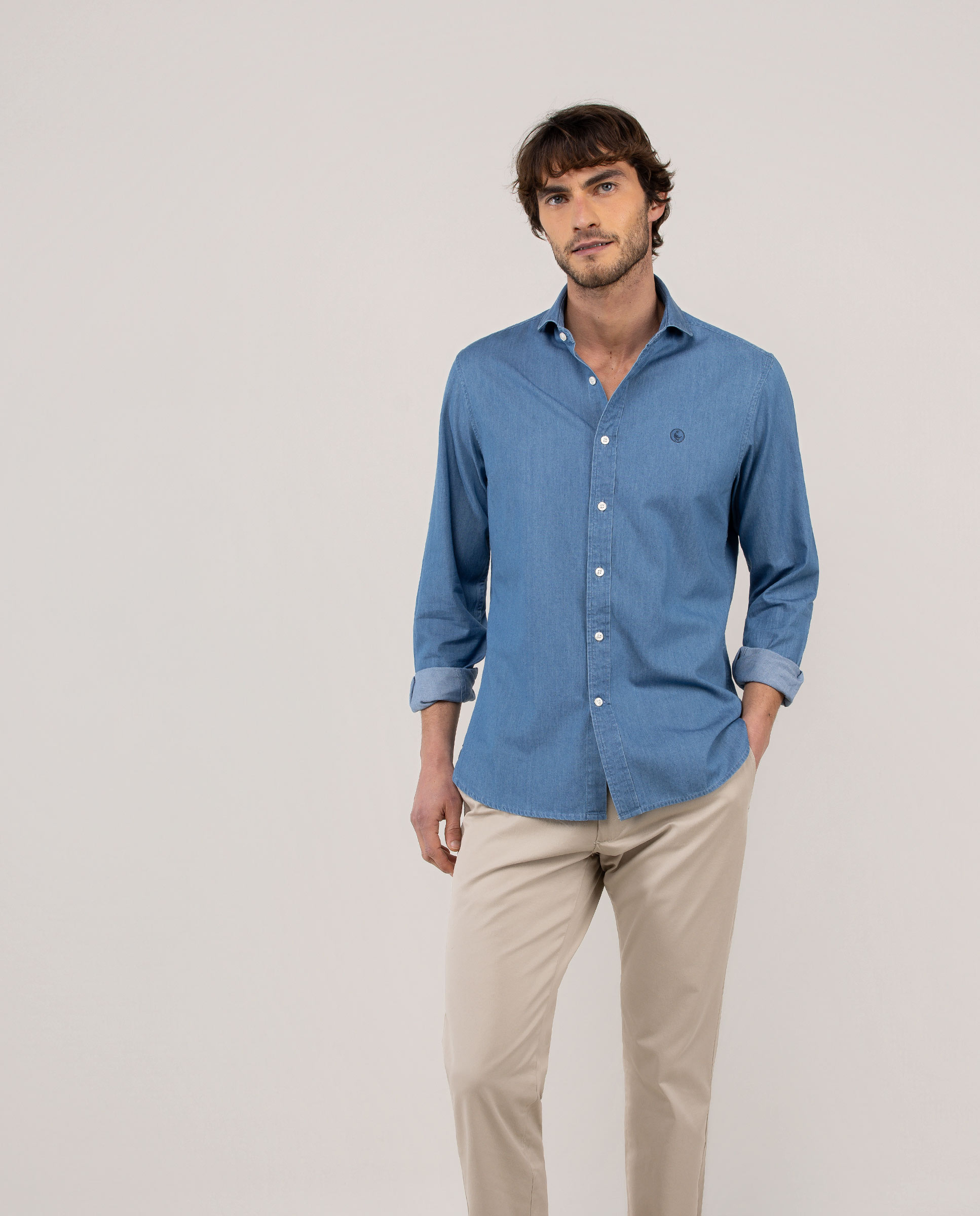 Camisa Denim Marino
