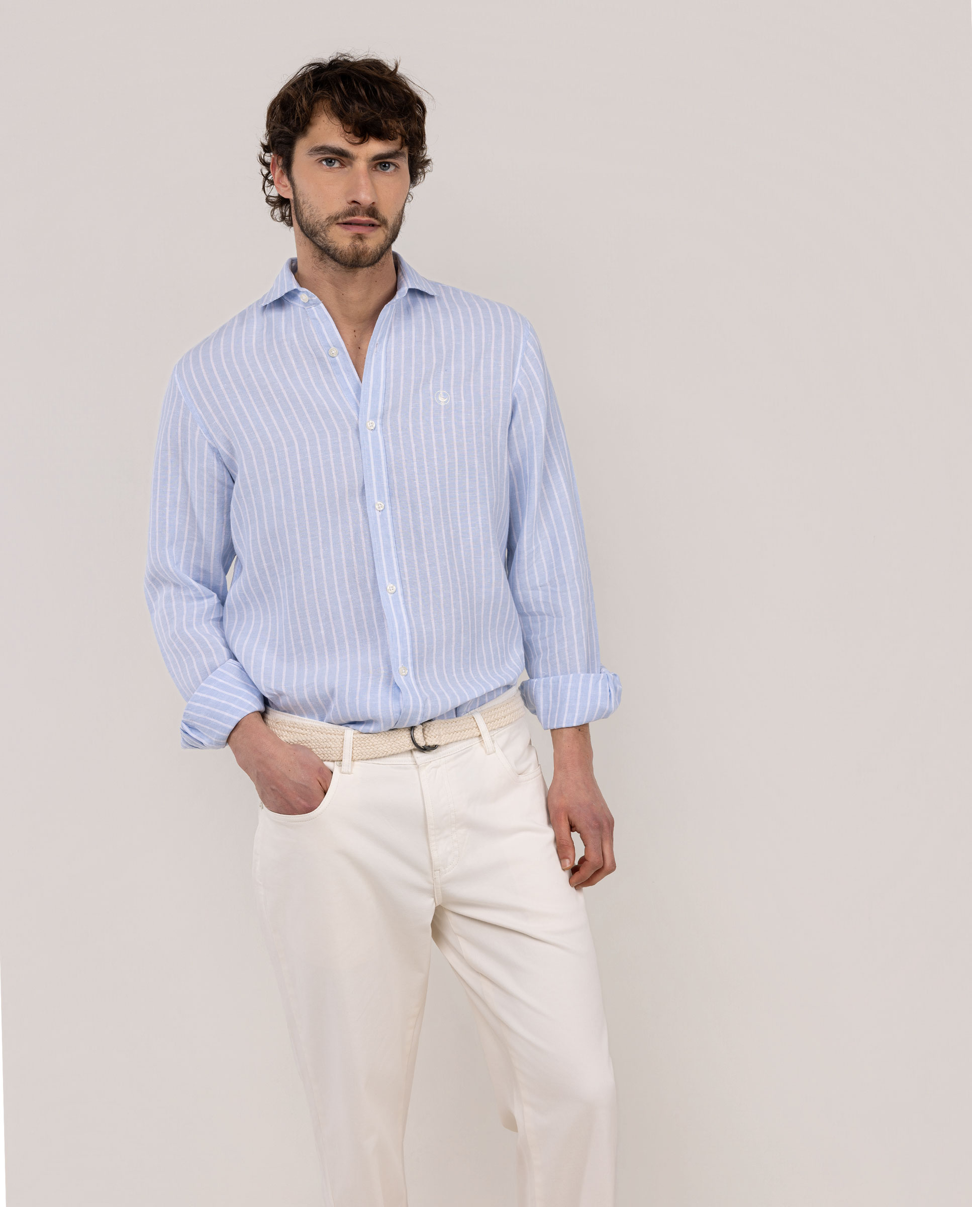 Light Blue Butcher Linen Shirt