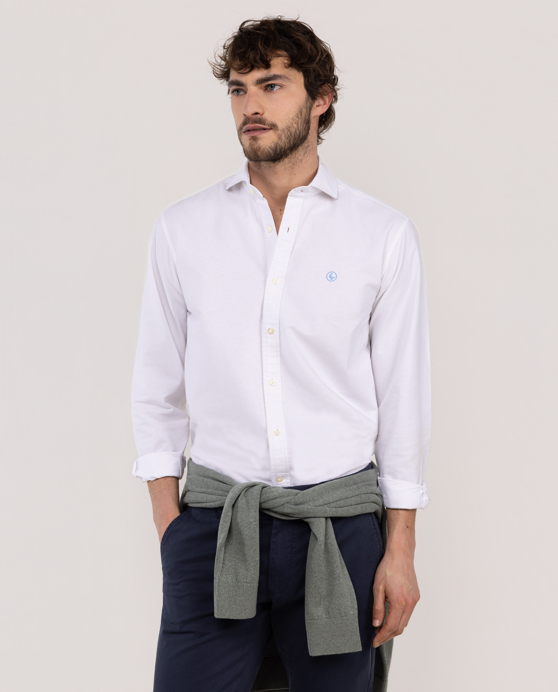 Camisa Oxford Liso Blanco