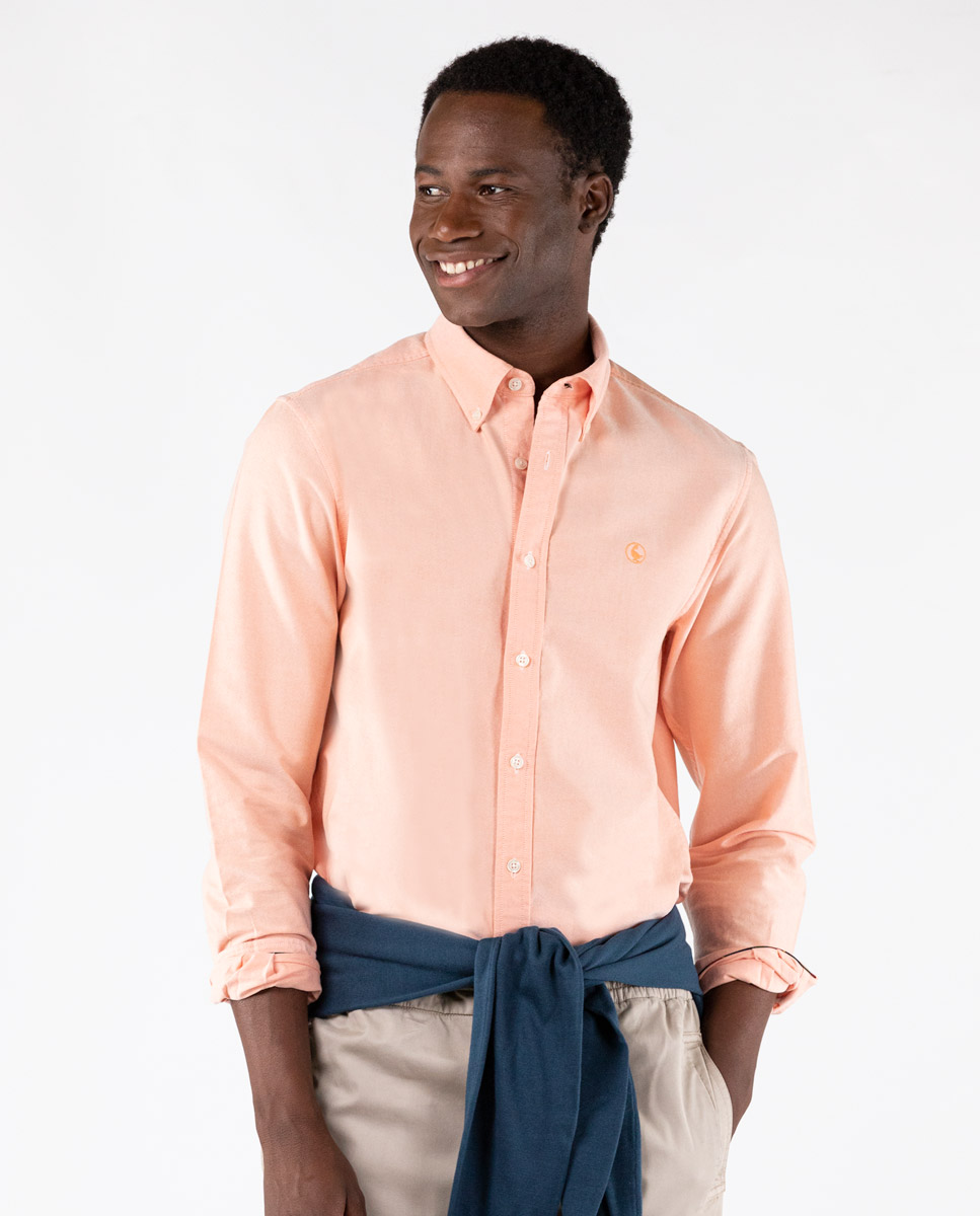 Plain Orange Oxford Shirt