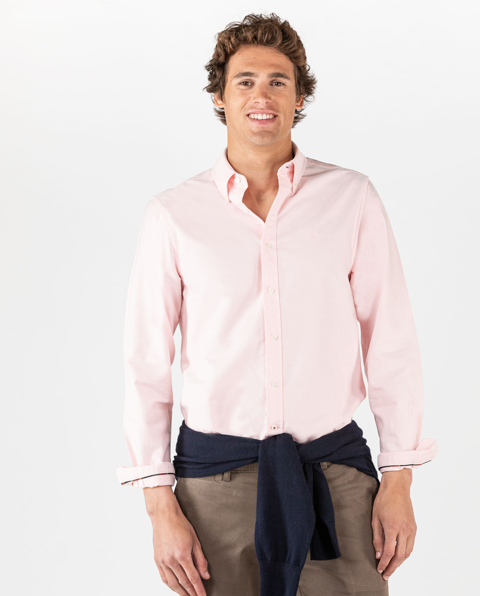 Camisa Lisa Oxford Rosa