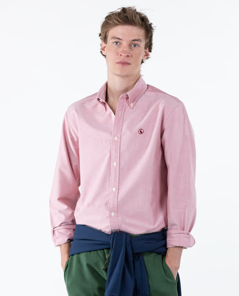 Camisa Lisa Oxford Granate