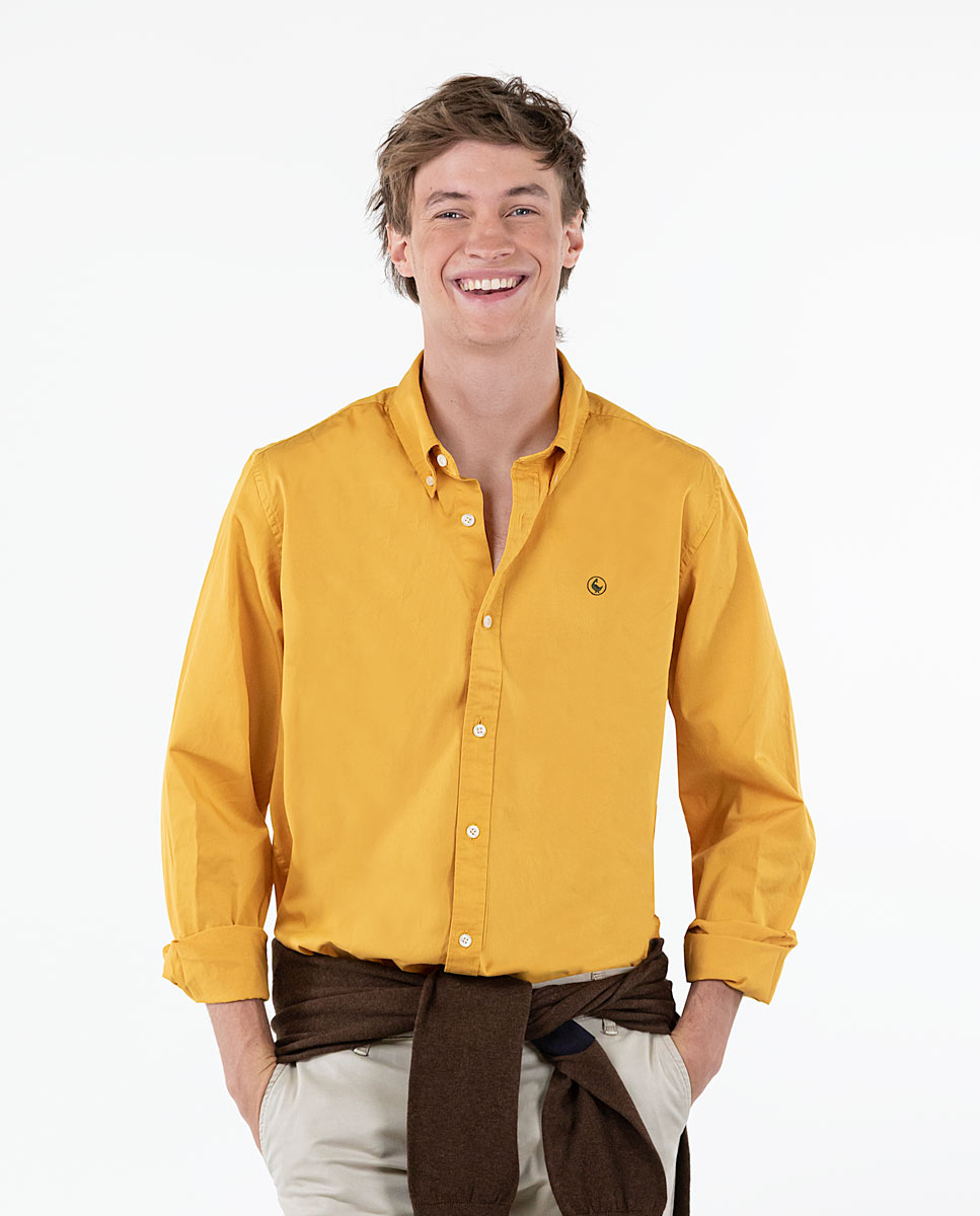 Camisa Twill Garment Dyed Mostaza