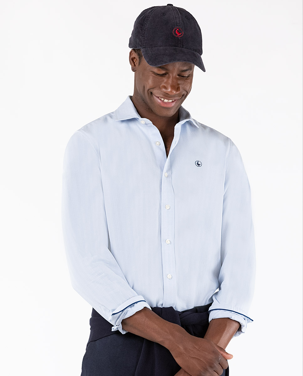 Blue Flannel Herringbone Shirt