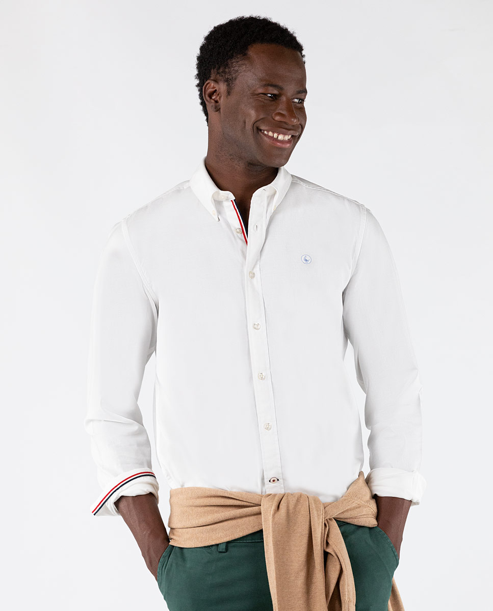 White Icon Ribbon Twill Shirt