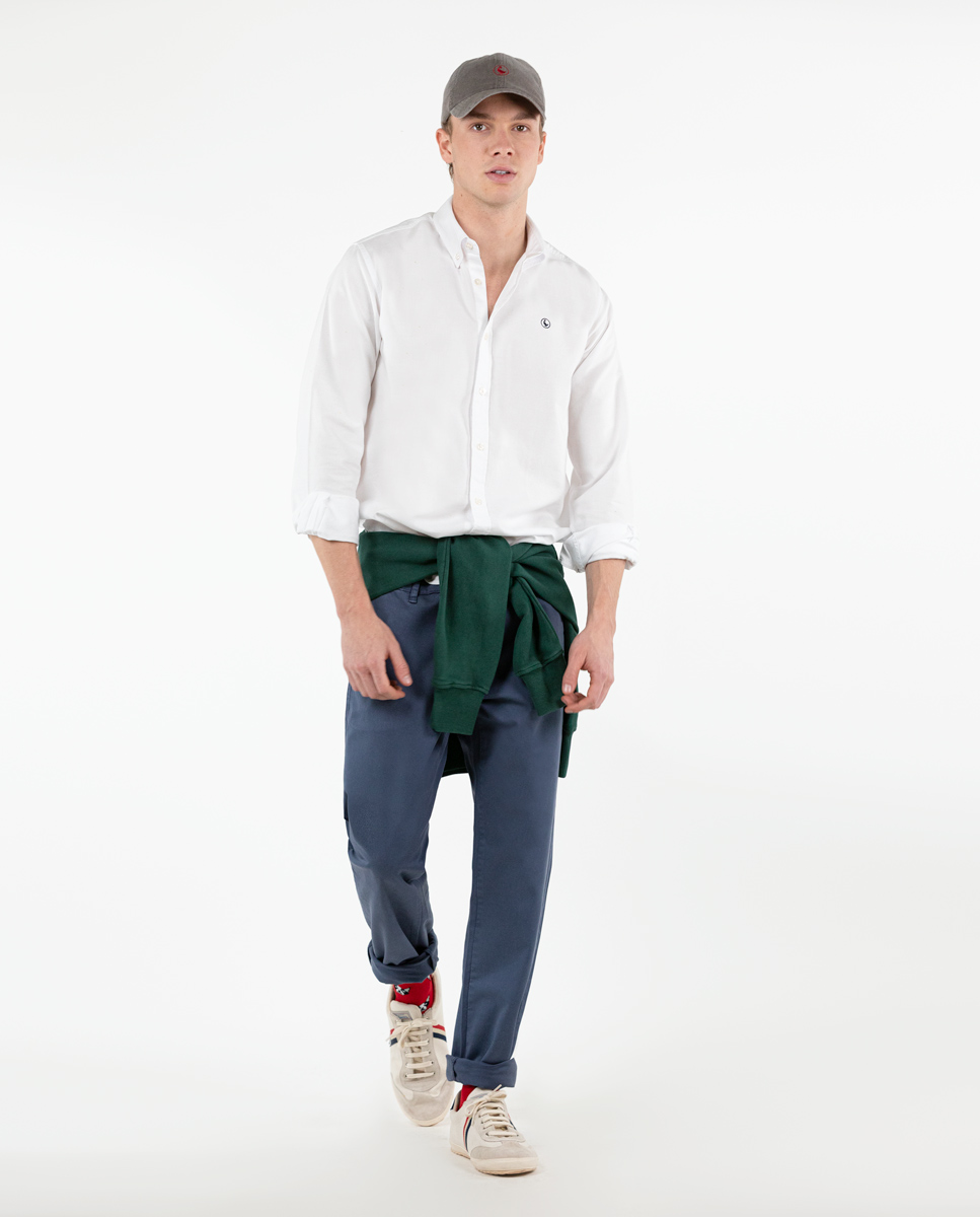 Garment Dyed White Cotton Shirt