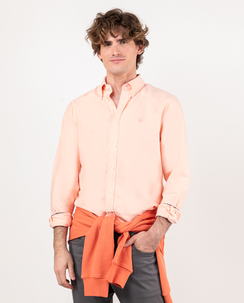 Camisa Lisa Oxford Naranja