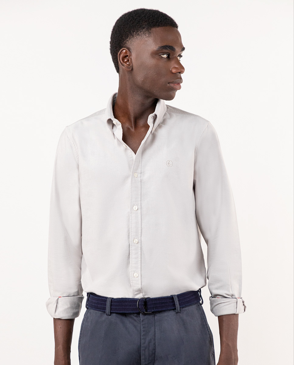 Camisa Lisa Oxford Beige
