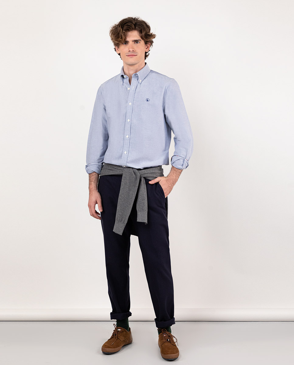 Plain Blue Oxford Shirt